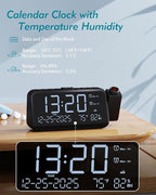 Roxicosly Projection Alarm Clock for Bedroom Ceiling, 118 dB Super Loud for Heavy Sleepers, Dual Alarm with Weekday/Weekend, Adjustable Volume, 6.7" Large Digital Dimmable Display, Easy to Read