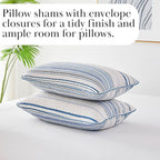 Southshore Fine Living, Inc. Oversized King Quilt Set, All Season Striped Blue Bedspread Set, 3-Piece Coastal Bedding, California/King Coverlet Sets with Shams, Soft Microfiber Quilt, Blue Stripes