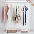 TOPIA HANGER Purse Hanger Organizer for Closet, 2-Pack Handbag Organizer Hanger, 360°Swivel Metal Purse Hooks, Bag Rack, Belt Organizer, Tie Rack, Scarf Hanger, Bag Storage Organizer, Silver