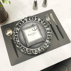 13" Antique Silver Charger Plates, Set of 6 Plastic Textured Chargers for Dinner Plates with Embossed Rim, Table Décor, Party, Wedding, Holiday