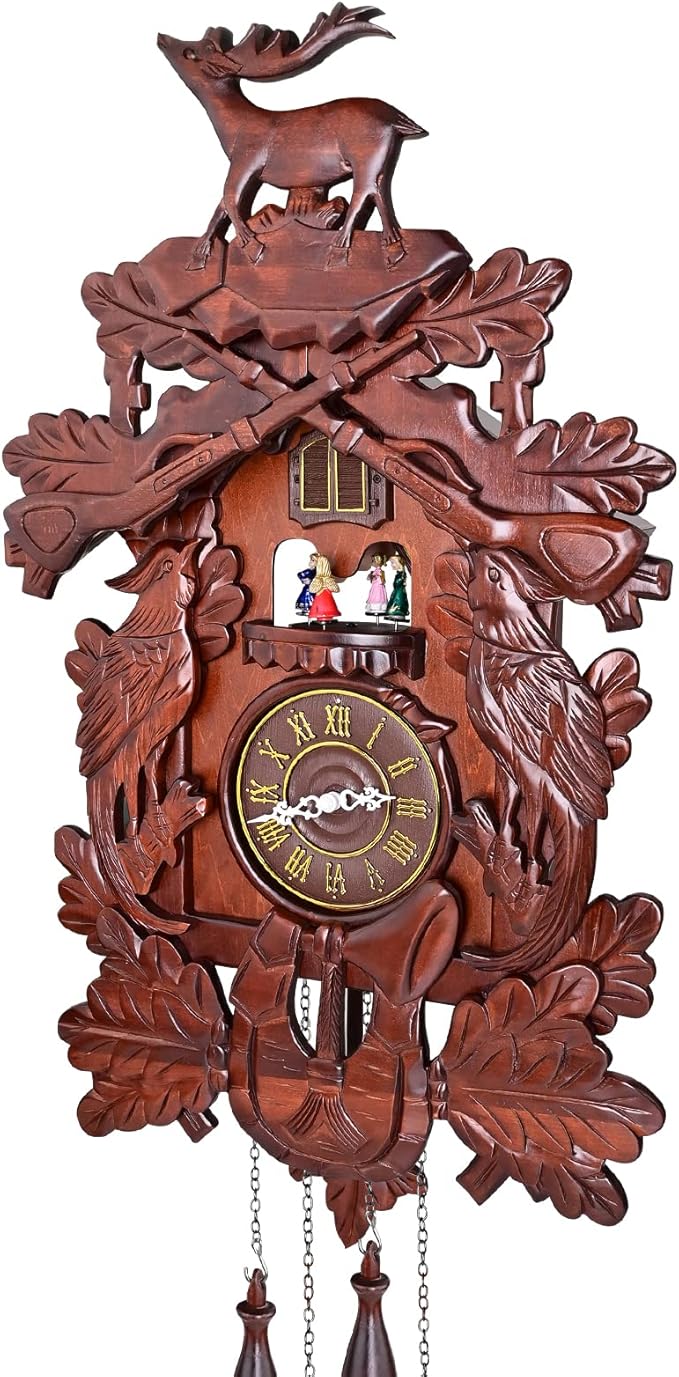 Kendal Cuckoo Clock Large Vintage Deer Handcrafted Wood Cuckoo Clock MX226C