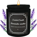 Panoata Lavender Amber Scented Candle – 7oz Soy Wax Candle for Home, Calming & Cozy Aromatherapy Blend, Long-Lasting Clean Burn, Ideal for Relaxation & Mood