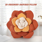 Flower Throw Pillow - 17.8" Plant Shaped Cushion, Soft Plush Decorative Pillow for Bedroom & Living Room, Unique Purple Design, Home Decor Accen