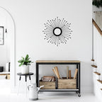 Sunburst Metal Wall Art – Mid-Century Modern Starburst Wall Decor, Handmade Round Metal Hanging for Living Room, Bedroom, Office, or Entryway (30")