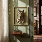 JJALIGHTS Animal Heads Wall Decor Doberman Resin Animals Sculptures Dobie Head Wall Hanging Decoration Imitation Copper vintage Wall Sculpture for Living Room Bedroom Office