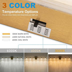 SineRise 6-Light Gold Vanity Light with 3 Color Modes (3000K/4000K/6000K), Eye Protection LED Bathroom Light Fixture, Dimmable Modern Wall Light Over Mirror with Clear Glass Shade