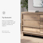 Signature Design by Ashley Darcalli Retro 6 Drawer Dresser with Easy Glide and Safety Stop, Brown