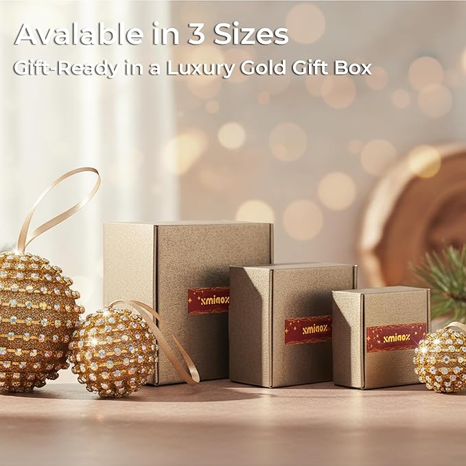 Iridescent Crystal Rhinestone Ball Ornaments, 4 Pack Handcrafted Sparkling Christmas Tree Decorations, Hanging Ornaments for Holiday & Home Décor in Luxury Gift Box