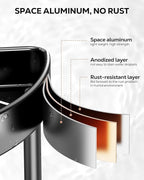 Nieifi Corner Shower Caddy Stand-4 Tier Rustproof Anodized Aluminum Standing Shower Organizer-Shower Caddy Corner-Dual Stability to Anti-Shaking-Height-Adjustable Legs for Uneven Surfaces-Black