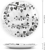 XISUNYA 6 Inch Decorative Plate, Vine Round Porcelain, Grapes with Twigs Swirl Botany Print Ceramic Wall Hanging for Fine Dining, Upscale Events, Dinner Parties, Weddings, Catering Christmas