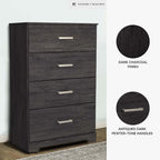 Signature Design by Ashley Belachime Casual 4 Drawer Chest with Easy Glide and Safety Stop, Gray