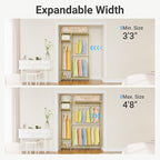 VIPEK X20 Expandable Metal Clothing Rack Adjustable from 3'3" to 4'8" Heavy Duty Garment Racks with Adjustable Shelves and Hanger Rods Portable Wardrobe Open Closet Rack System, Gold