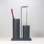 2 in 1 Incense Holder for Sticks,Glass Incense Burner Holder with Storage,Upside Down Incense Holder for Sticks with Glass Ash Catcher for Meditation Yoga Spa Room Home Decor[Full Black]