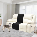 Recliner Sofa Covers 100% Waterproof Velvet L Shape Recliner Couch Covers for Dogs Pets Washable Anti Slip 1 Additional Couch Cover for Reclining Couch (Additional Seat, Black)