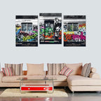 Novatique Banksy Wall Art Street Graffiti Wall Art Abstract Graffiti Painting Art Modern Pop Picture Canvas Print Framed Classic Street Painting for Living Room Home Decor, 20”x 28”x 3Pcs