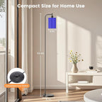 Floor Lamp with Linen Shade, Dimmable Tall Standing Lamp with Remote Control & 3 Color Temperatures, Modern Floor Lamps for Living Room Bedroom Office Corner, 9W LED Bulb Included