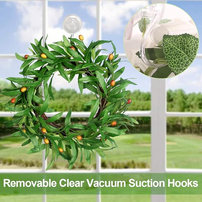 6 pack Suction Cup Heavy-Duty Wreath Hook,Large Clear Reusable Wreath Vacuum Hanger,use for Windows Tiles Glass Smooth Doors and Mirrors to Hang Bags Coats Umbrellas kitchenware and Christmas Wreaths