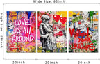 Novatique Colorful Graffiti Canvas Wall Art Street Banksy Wall Art Modern Street Teen Pictures Ready to Hang Banksy Graffiti Posters for Bedroom Living Room, 20”x 28”x 3Pcs