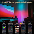 Smart LED Corner Floor Lamp – 16 Million DIY Colors, 68+ Scenes, Music Sync, App & Remote Control, Ambient Color-Changing Light for Living Rooms, Bedrooms & Gaming Rooms (1 Pack)