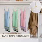 ZEDODIER Tank Top Hanger Space Saving, Bra Hangers for Closet Organizer, Hanging Bra Organizer Tank Tops Holder with 8 Hooks, Metal Closet Organizers and Storage Small Space Solutions, Gold