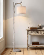OYEARS Rustic Farmhouse Tree Trunk Floor Lamp Classic Country Wood Grain Resin Vintage 61.25" Standing Floor Lamp Retro Decorative Lamp for Bedroom Living Room Office
