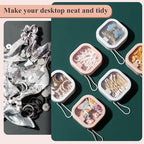 Kathfly 4 Pcs Pink White Hair Tie Organizer Portable Hair Accessory Storage Containers Stackable Tie Bobby Pin Holder Home Cotton Swab Dispenser Accessories Jewelry Organizer Box