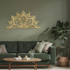 SIGNLEADER Metal Wall Art Decor Flower Minimalist Modern Abstract Wall Sculpture Hangings Home Decoration for Living Room, Bedroom, Bathroom, Kitchen, Outdoor - 36" Gold
