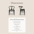 Poly & Bark Weave Dining Chairs – Mid-Century Modern Wishbone Dining Chairs with Arms, Solid Wood Frame, Indoor Use – Pitch Black – Single - Ideal for Dining Room, Kitchen or Stylish Accent Setting