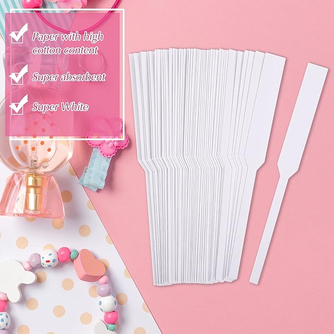 Tondiamo 600 Pieces Perfume Test Strips Fragrance Paper Sticks Cologne Scent Strips Disposable Perfume Blotter Sample Blender Essential Oils Test Cards White for Smell Diffuser Aromatherapy Spice