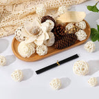2 Boxes of White Potpourri Bowl Filler Decorative Scented Mixed Dried Decorative Balls for Centerpiece Bowls Flower Vase Filler for Home Decoration (White)