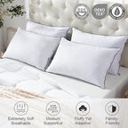 APSMILE Medium Firm Feathers Down Pillow Queen Size Pack of 1, Luxury Feathers Pillow for Sleeping, 100% Organic Cotton Cover Hotel Collection Bed Pillows for Side Sleeper (White, 20"x30")