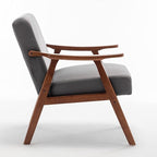 Container Furniture Accent Chair with Microfiber Upholstery and Solid Wood Frame, Classic Mid-Century Modern Living Room Furniture for Extra Seating, Grey
