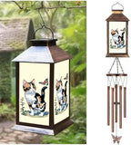Cat Wind Chimes, Solar Cat Lights for Outside, Gifts for Cats Lovers, Birthday Gifts for Women, Mom, Ded, Grandma, Garden Lawn Yard Outdoor Decor Mobiles Wind Chime, Cats Themed Gift