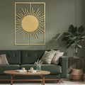 SIGNLEADER Metal Wall Art Decor Shining Sun Landscape Minimalist Modern Abstract Wall Sculpture Hangings Home Decoration for Living Room, Bedroom, Bathroom, Kitchen, Outdoor - 36" Gold