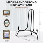 Chumia 18 Pcs Anti Slip Plate Stands for Display, Black Iron Easel Plate Holder Picture Frame Holder Stand for Display Decorative Photo Tabletop Artwork(6 Inch)