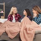 24 Packs Fleece Throw Blanket Soft Warm Lightweight Fleece Blanket Cozy Throw Bulk for Bed Couch Sofa Home Office Wedding Gifts Suitable for Seasons, 50 x 60 Inches(Pink)