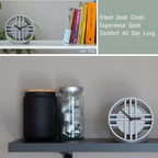AonT Design Modern Desk Clock (Korean Lattice Pattern) Silent Analog Minimalist – Made in Korea Decorative Shelf Clock for Table and Living Room Decor (Grey)