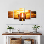 Elephant Stock Religion Wall Art Multi Piece Canvas - 5 Panel Christian Pictures Decor - Digital Design Canvas Print - Christian Wall Decor - 29" X 12"