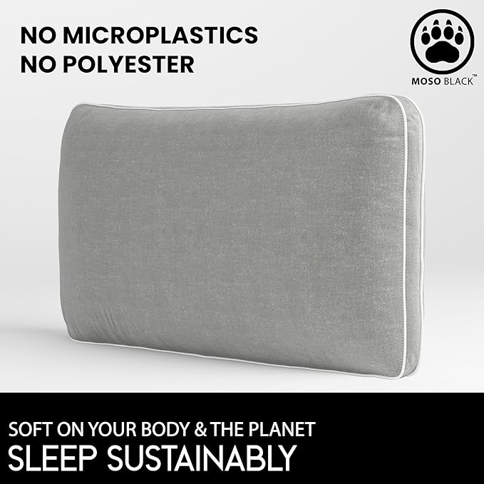 2-Pack Queen Size Cooling Pillow – 100% Viscose Derived from Bamboo, Silver – Firm Bed Pillows for Back and Stomach Sleepers – Hypoallergenic Comfort, Neck Alignment