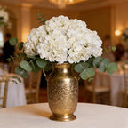 Kimura's Cabin 6pcs Faux White Hydrangeas Fake Flowers Artificial Silk Hydrangea Flower With Stems Bouquets Arrangement for Home Table Centerpieces Wedding Baby Shower Birthday Party Decoration(White)