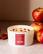 AOOVOO Apple Cinnamon Scented Candles for Women - 20oz 3 Wick Soy Candles for Home Scented, Aromatherapy Candle with Crystals Inside, Birthday Gifts Valentines Day Candle for Women Mom