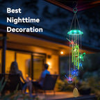 Wind Chimes,Hummingbird Solar Wind Chimes for Outside,Green Gradation Aluminum Tubes Deep Tone Memorial Wind Bell for Garden/Patio Mobiles Decorative Gifts for Mom, Wife, Grandma Neighbors(37" Long)