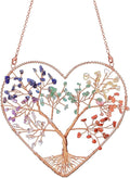 Jovivi 7 Chakra Heart Crystal Tree Hanging Ornament Healing Crystals Stones Gemstone Room Bedroom Wall Home Yoga Decor for Feng Shui Meditation Christmas Tree Ornament