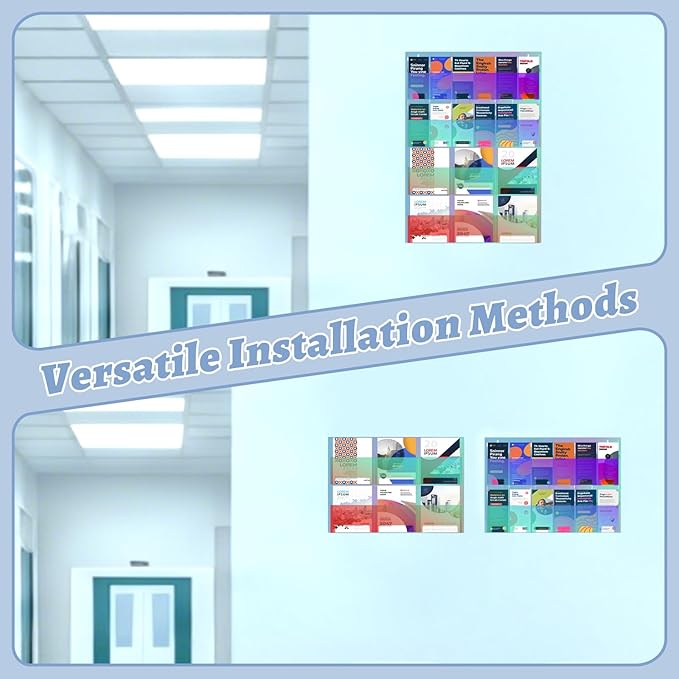 Iridescent Acrylic Wall Mounted Brochure Holder, 6 Magazine Holders and 12 Pamphlet Holders, Color-Shifting Display Rack, Trifold Flyer Rack, Literature Storage Rack for Home, Offices, Waiting Room