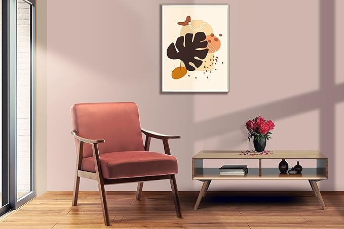 Accent Chair with Microfiber Upholstery and Solid Wood Frame, Classic Mid-Century Modern Living Room Furniture for Extra Seating, Rose