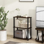 Furinno TURN-S-TUBE Storage Shelves, 3-Tier Book Shelf, Corner Shelf, Toolless Open Shelves, for Organization and Storage, Living Room, Garage, Home Office, Amber Pine