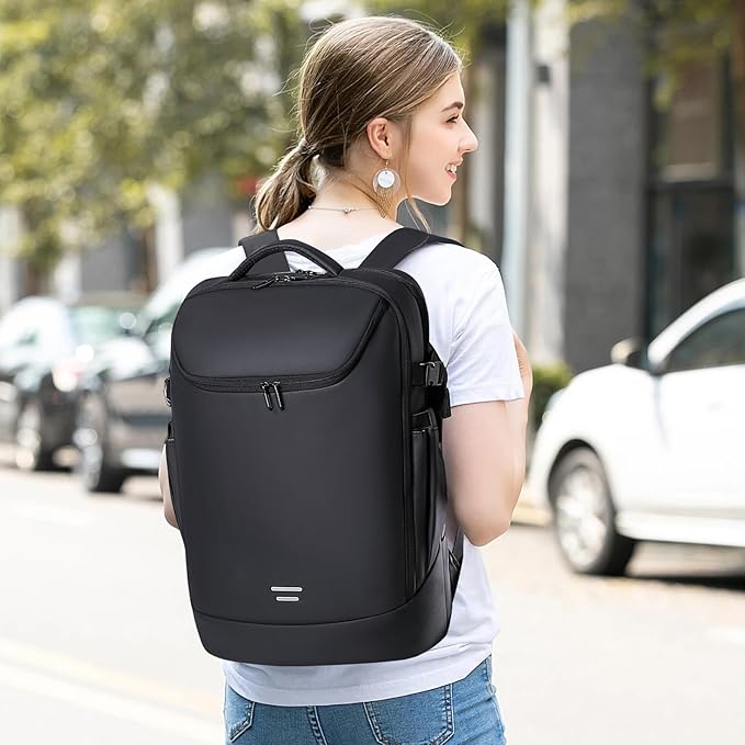 Travel Backpack for Men, Carry on Backpack Luggage 30L Flight Approved Water-resistant Lightweight Business Backpack Fits 17.3 Inch Laptop with Shoes Compartment, Black