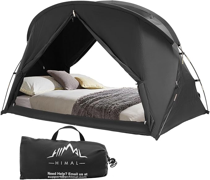 Bed Tent Canopy Full, Blackout Portable Sleep Tent Easy Setup, Breathable Mesh, Privacy Curtains for Adults, Ideal for Indoor