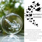 HDCRYSTALGIFTS 3D Laser Butterfly Crystal Ball Paperweight Glass Sphere Figurines Decorative Balls Gift (60mm)