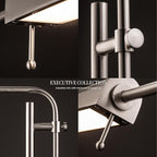 O'Bright Cedric Adjustable Pharmacy Floor Lamp - Industrial Design for Reading, Crafting, Work - 10W LED, Height 45-61 inches - Ideal for Living Room, Bedside, Office - Brushed Nickel